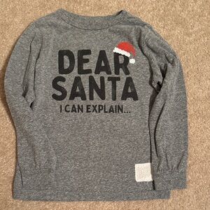 Original Retro Brand Gray Long Sleeve Kids Tee - Dear Santa Print
